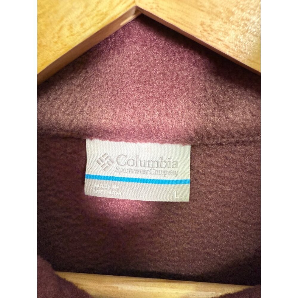 Columbia Womens Burgundy Fleece Vest  Large Full-Zip Athleisure Outdoors - Picture 3 of 9